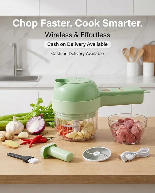 4 in 1 Portable Electric Vegetable Cutter Set